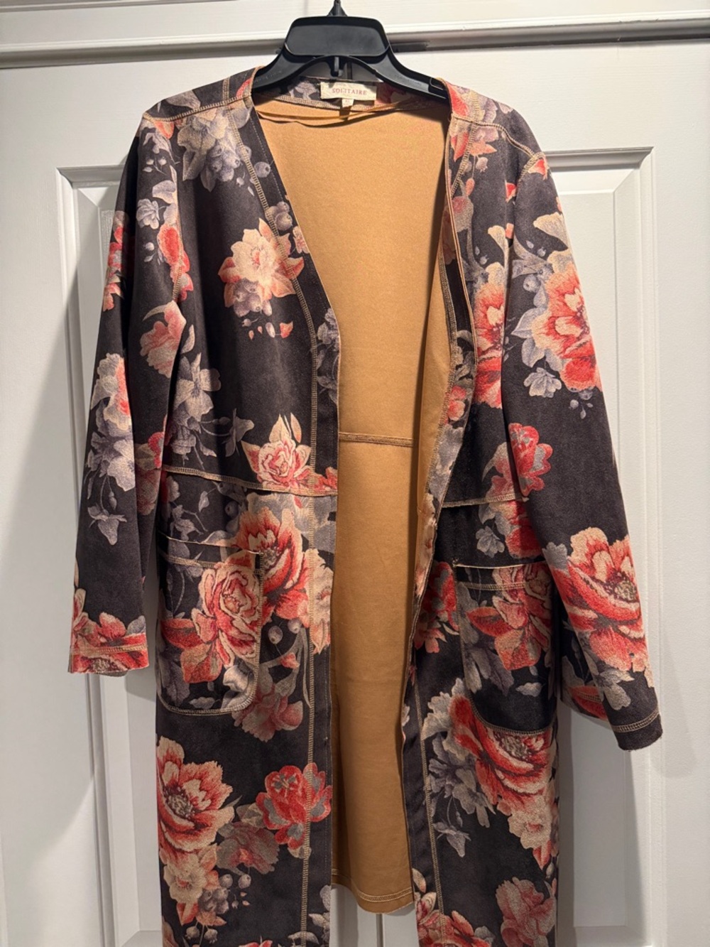 Solitaire Brown and Coral Floral Top